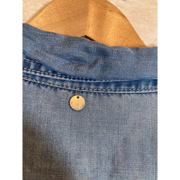 Lee‎ Platinum Label Shirt Dress Womens 18 Chambray Blue Full Button Front Midi - Picture 15 of 16